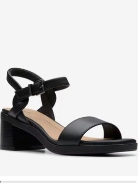 Clarks Women's Jaylan Ray Buckles Leather Sandals Black Size 8 1/2 W